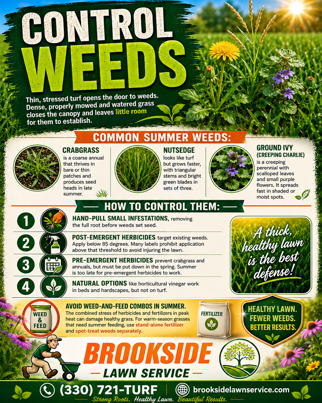 Control Weeds In The Summer — Brookside Lawn Service tips